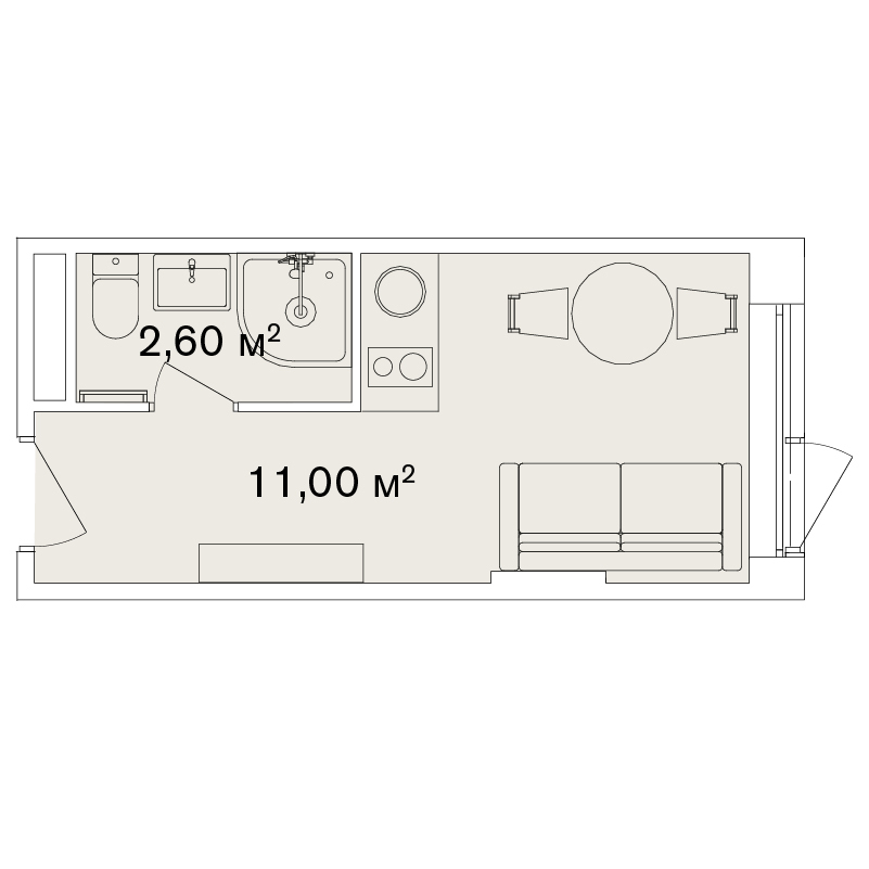 1-кімнатна 13.6 м² в Апарт-комплекс Smart Hill від 69 252 грн/м², м. Яремче