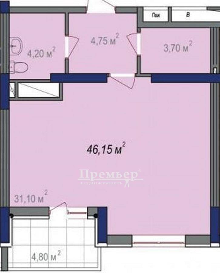Продажа 1-комнатной квартиры 46 м², Героев Крут ул.