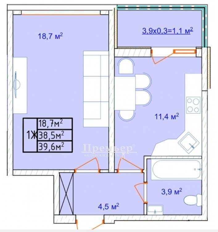 Продаж 1-кімнатної квартири 37 м², Фонтанская дор.