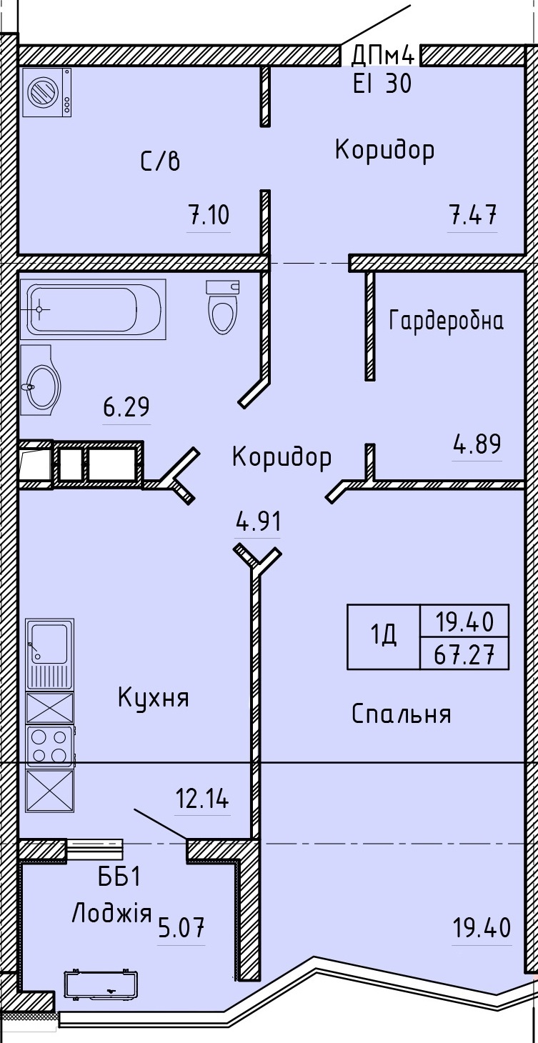 Продажа 1-комнатной квартиры 68 м², Шевченко просп.