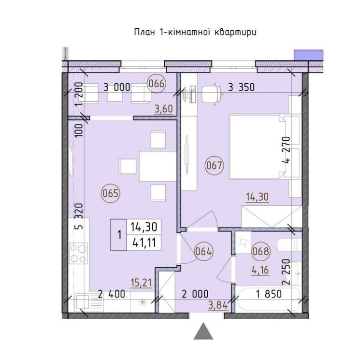 Продажа 1-комнатной квартиры 41 м², Михаила Максимовича ул.