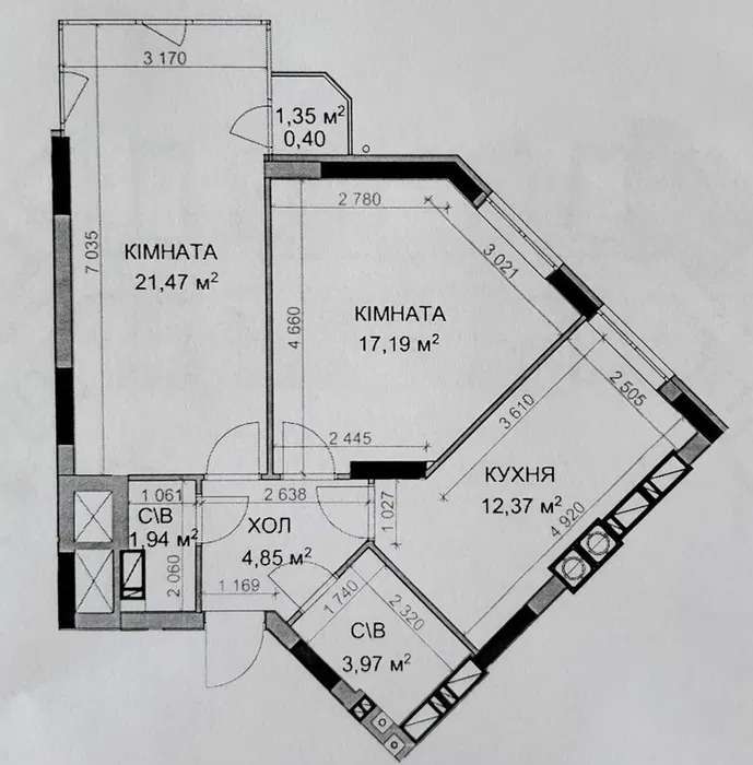 Продаж 2-кімнатної квартири 62 м², Прорізна вул.