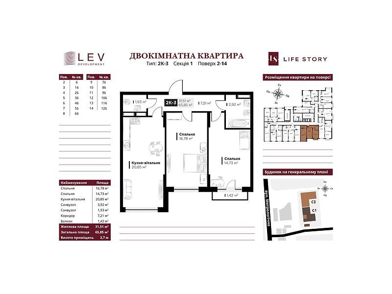 Продаж 2-кімнатної квартири 65 м², Метрологічна вул., 13