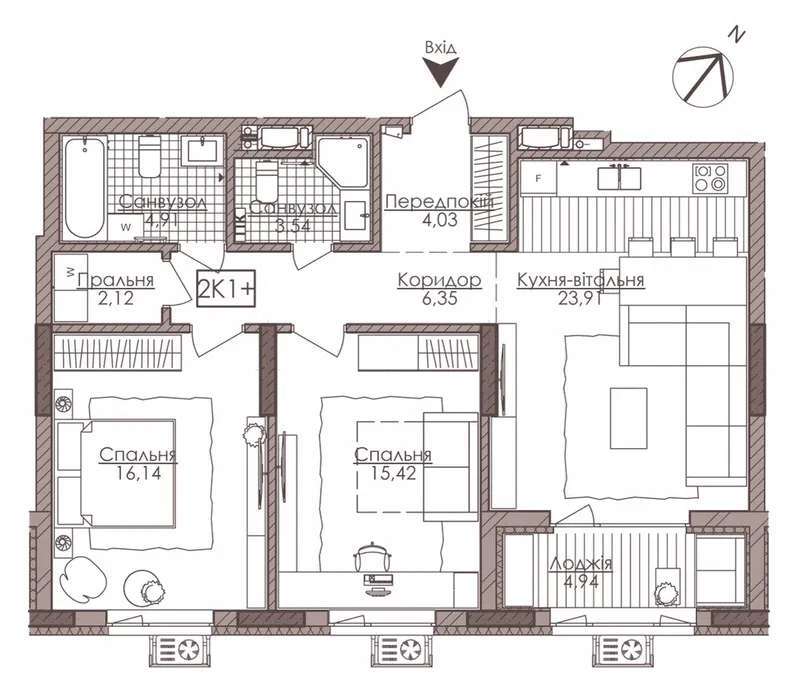 Продаж 2-кімнатної квартири 82 м², Річна вул.