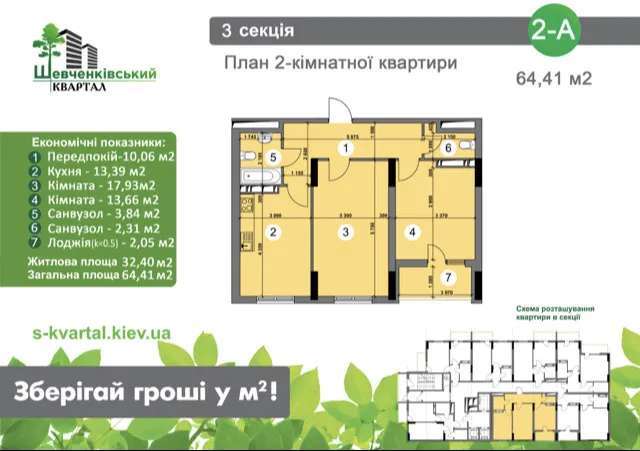 Продаж 2-кімнатної квартири 64 м², Українська вул., 6