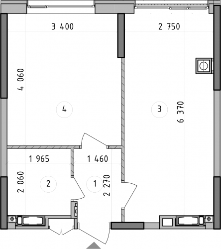 1-кімнатна 38.93 м² в ЖК Оптимісто від 39 900 грн/м², с. Гатне