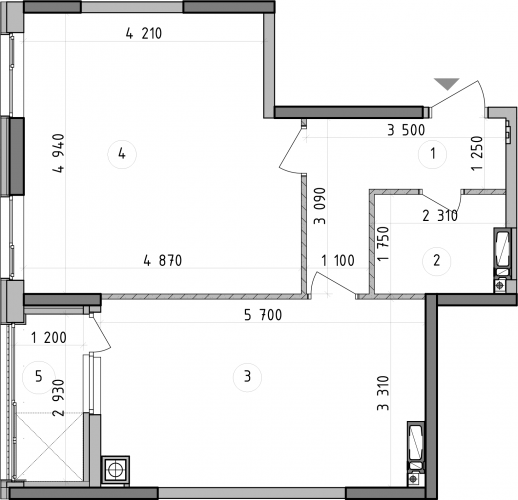 1-кімнатна 54.86 м² в ЖК Оптимісто від 49 900 грн/м², с. Гатне