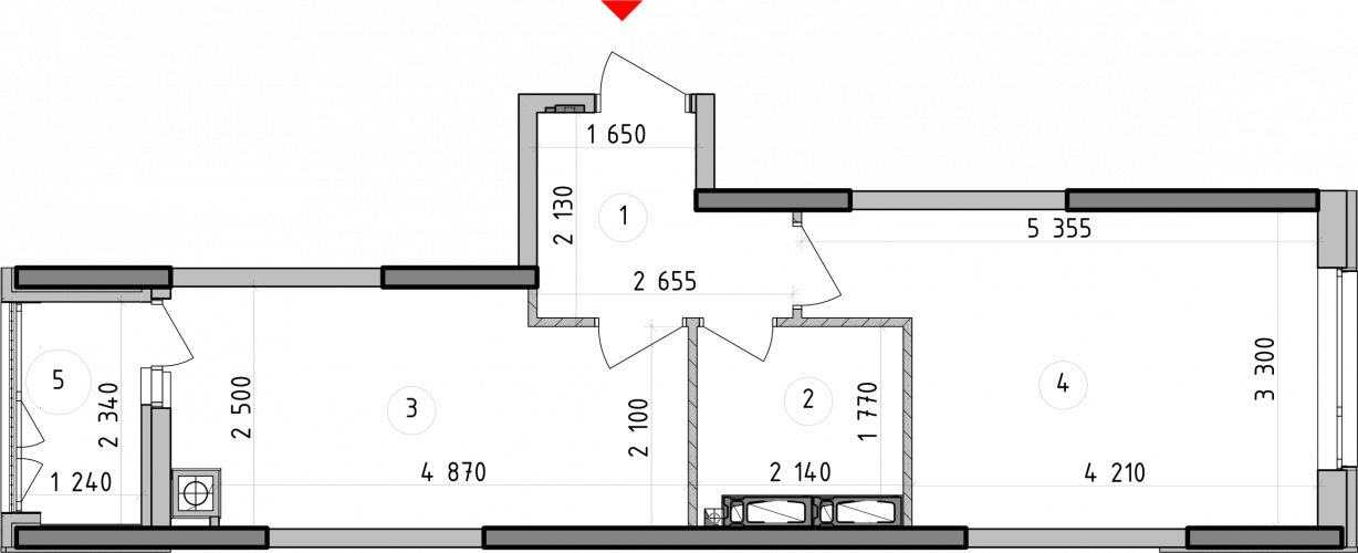 1-кімнатна 39 м² в ЖК Оптимісто від 41 000 грн/м², с. Гатне
