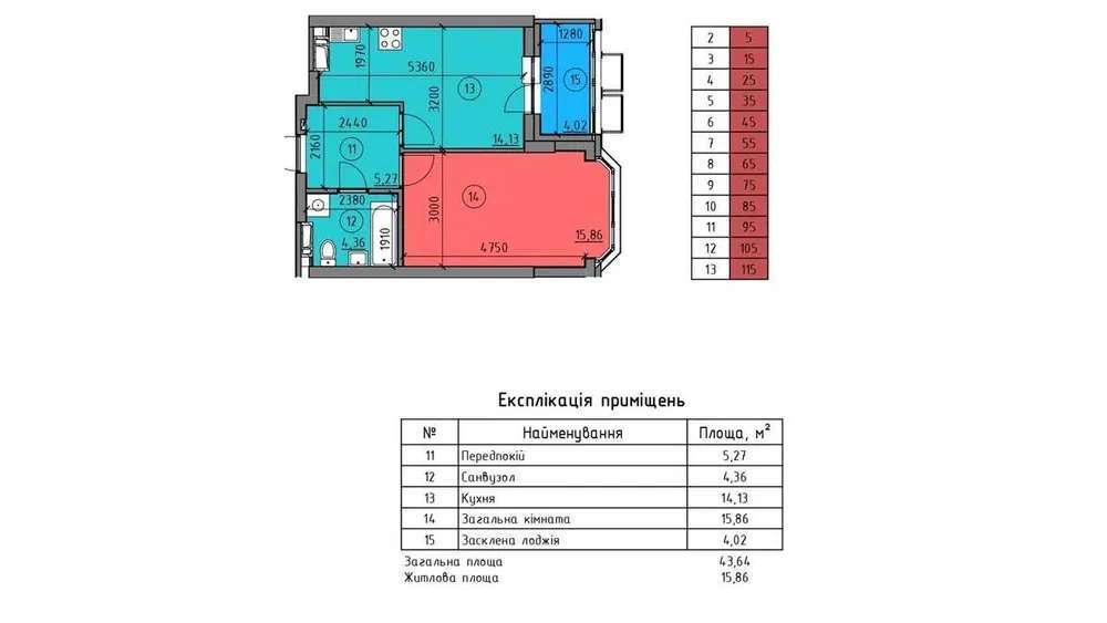 Продаж 1-кімнатної квартири 43 м², Бориспільська вул., 18-26
