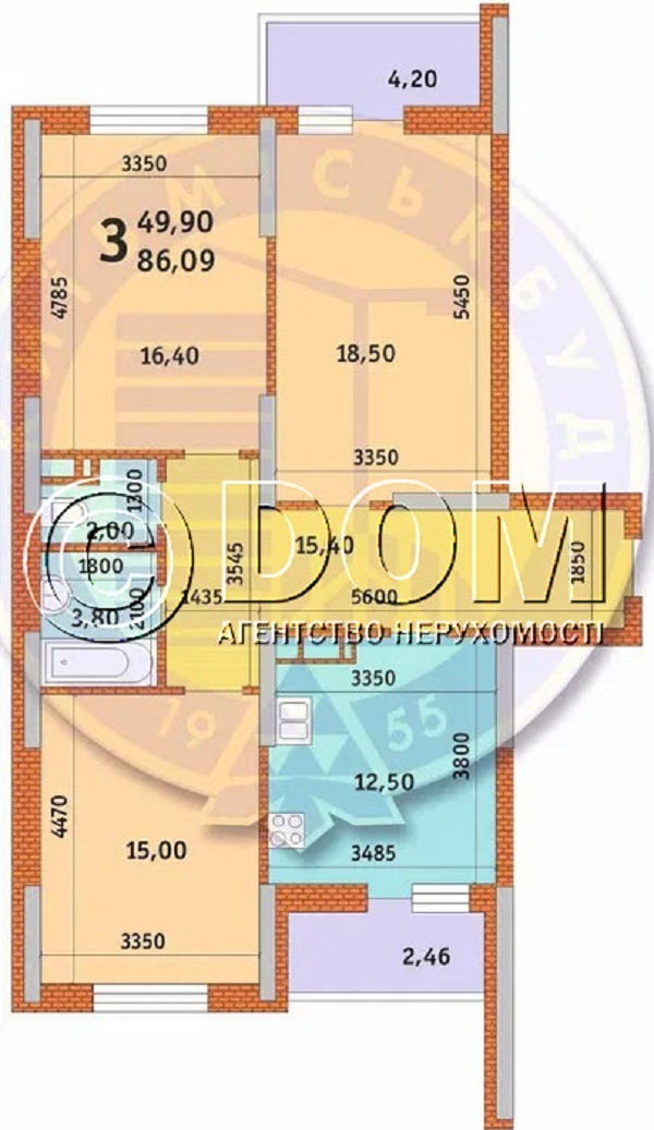 Продажа 3-комнатной квартиры 86 м², Сергея Данченко ул., 32А