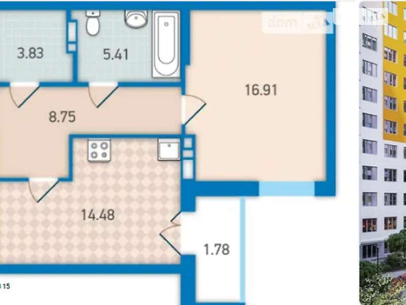 Продажа 1-комнатной квартиры 52 м², Академика Вернадского бул., 24