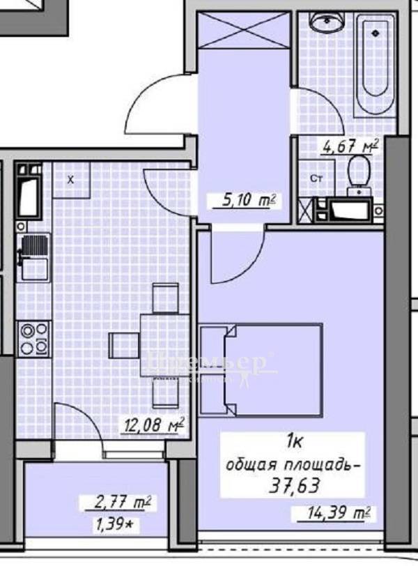 Продажа 1-комнатной квартиры 40 м², Курортный пер.