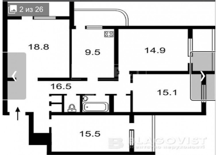 Продажа 4-комнатной квартиры 105 м², Дарницкий бул., 1А