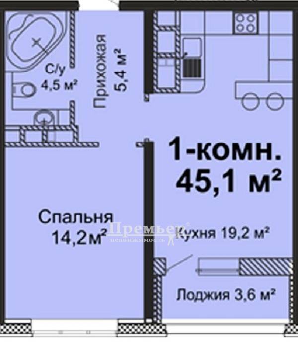 Продажа 1-комнатной квартиры 47 м², Варненская ул.