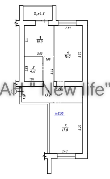 Продажа 2-комнатной квартиры 66 м², Киевская ул.