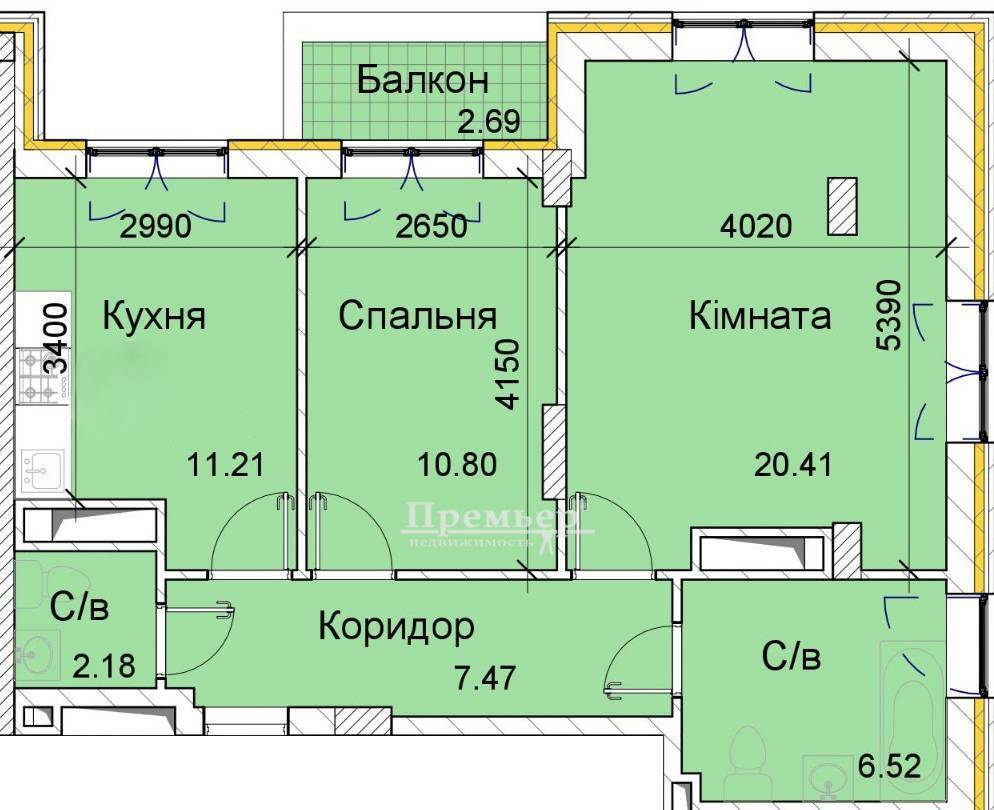 Продаж 2-кімнатної квартири 62 м², Академіка Сахарова вул.