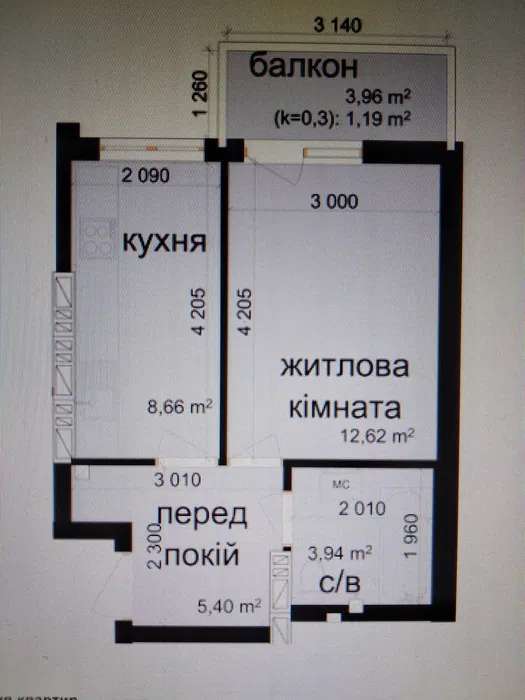 Продаж 1-кімнатної квартири 32 м², Метрологічна вул., 58