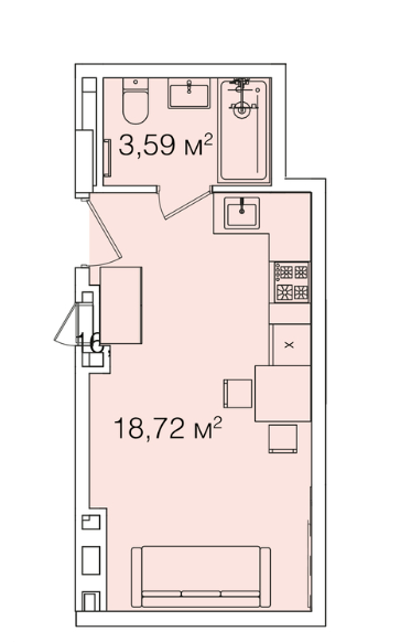 1-кімнатна 22.31 м² в ЖК Smart House від 75 859 грн/м², Львів