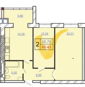 Продажа 2-комнатной квартиры 65.43 м², вул.Вінницька,1/8