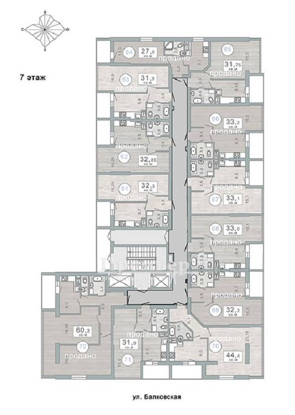 Продажа 1-комнатной квартиры 40 м², Балковская ул.