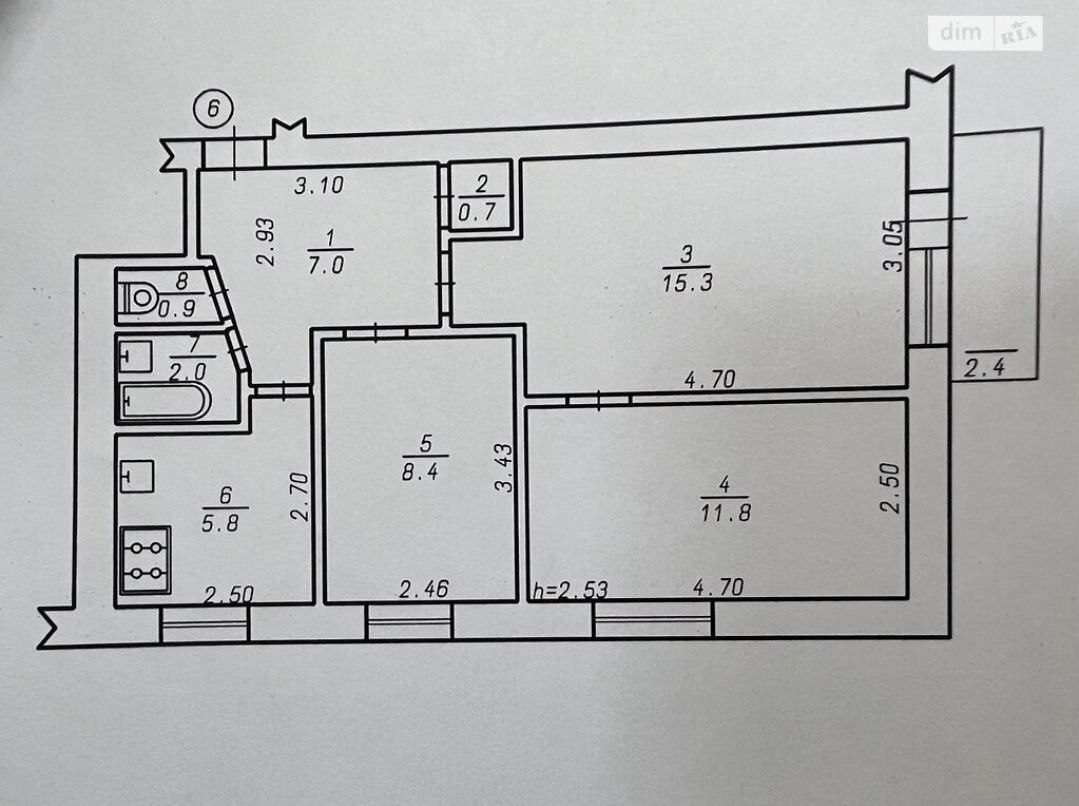 Продаж 3-кімнатної квартири 54.3 м², Зарічанська вул.