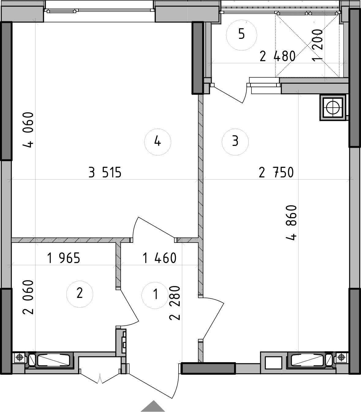 1-комнатная 37.83 м² в ЖК Оптимісто от 49 900 грн/м², с. Гатное