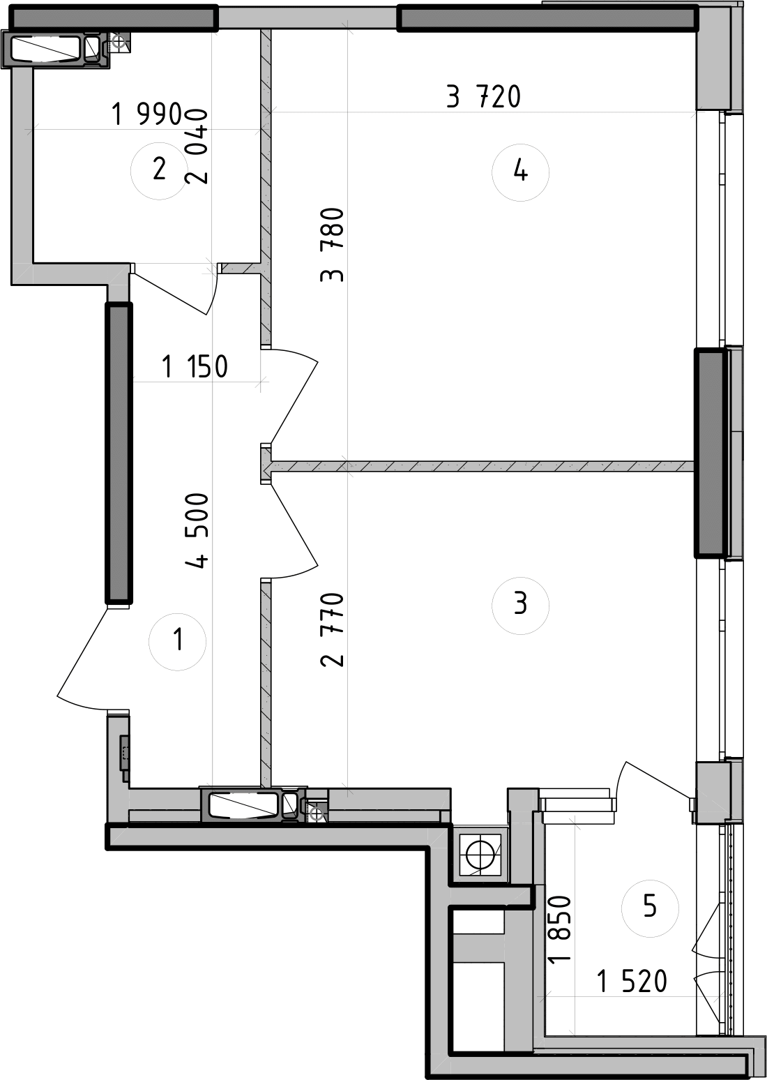 1-комнатная 36 м² в ЖК Оптимісто от 41 200 грн/м², с. Гатное