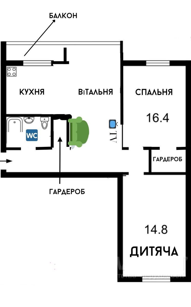 Продаж 3-кімнатної квартири 56 м², Героїв Сталінграда просп., 11А