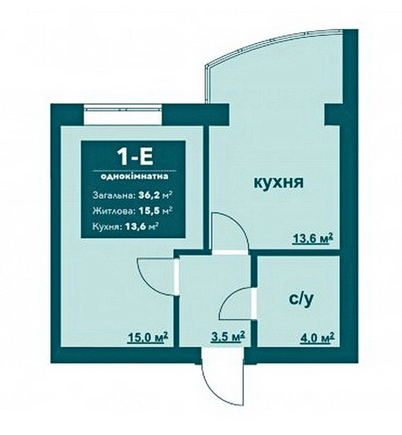 Продаж 1-кімнатної квартири 36 м², Ирпінь