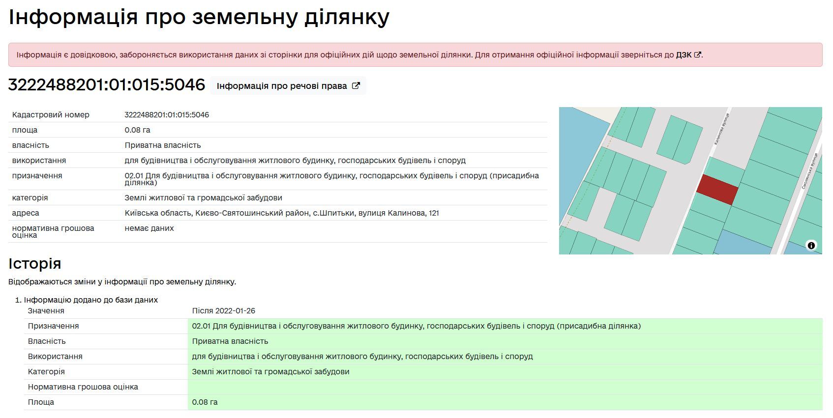 Продаж ділянки під індивідуальне житлове будівництво 8 соток, Калинова, 121