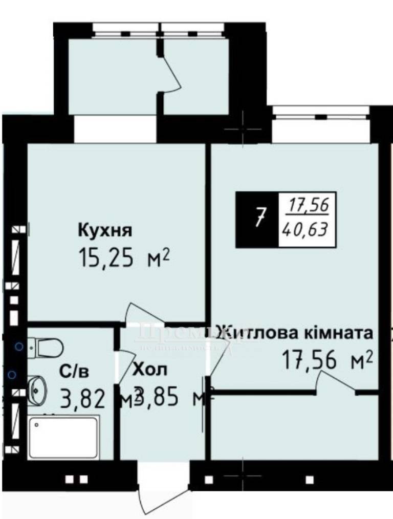 Продажа 1-комнатной квартиры 42 м², Академика Сахарова ул.