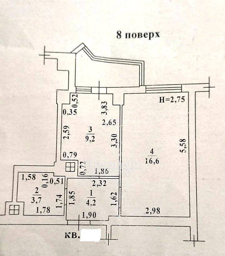 Продаж 1-кімнатної квартири 40 м², Массив Радужный вул.