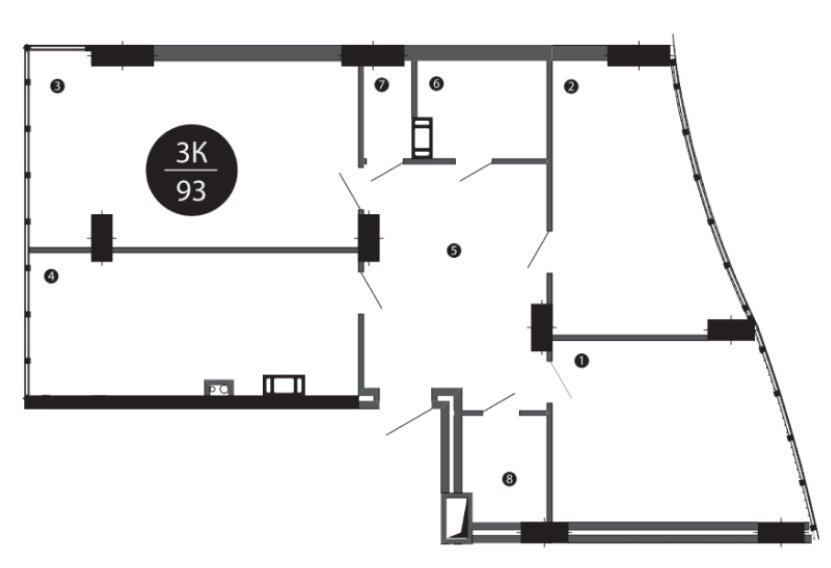 3-кімнатна 93 м² в ЖК Parus від 27 700 грн/м², Івано-Франківськ