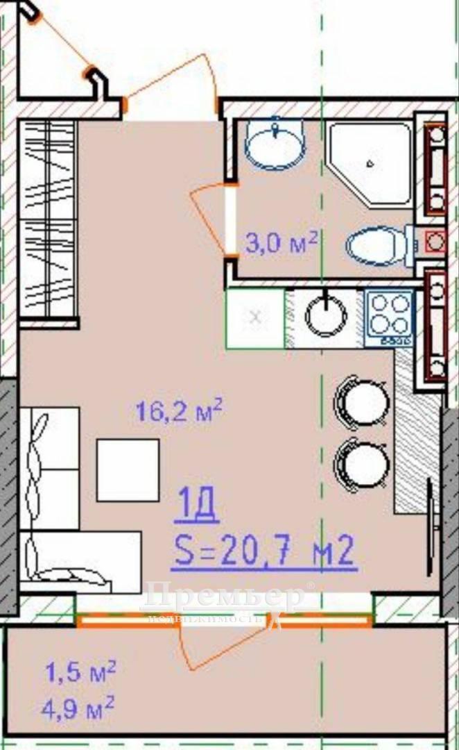 Продажа смарт квартиры 21 м², Таировская ул., сад