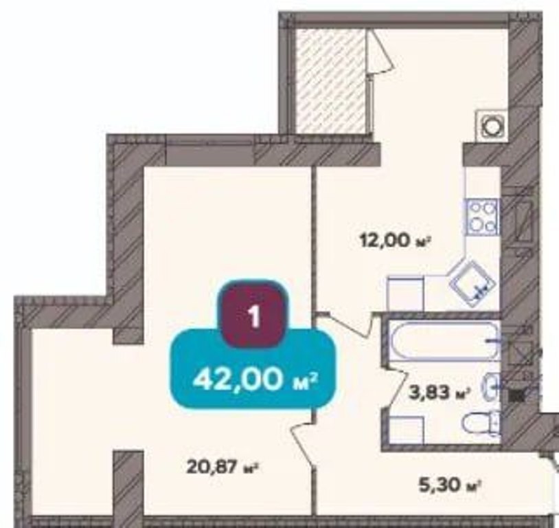 Продажа 1-комнатной квартиры 42 м², Нижняя Береговая ул.