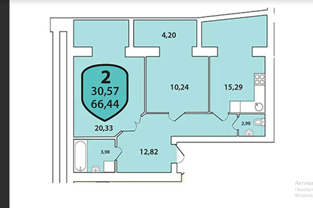 Продажа 2-комнатной квартиры 66.44 м², Староконстантиновское шоссе