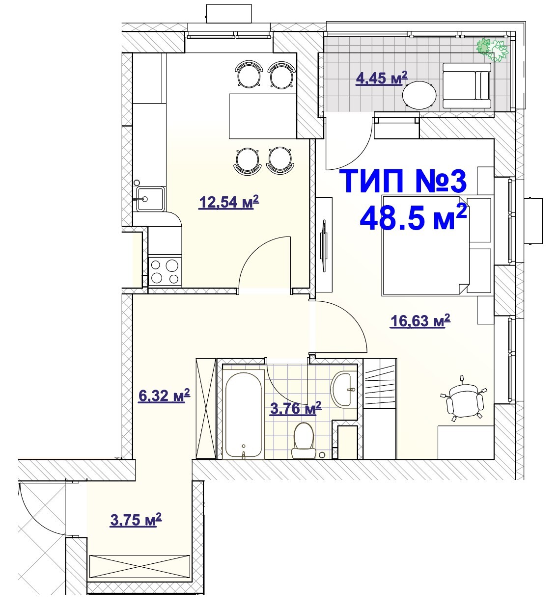 1-комнатная 48.5 м² в ЖК BARVY от 31 840 грн/м², Днепр