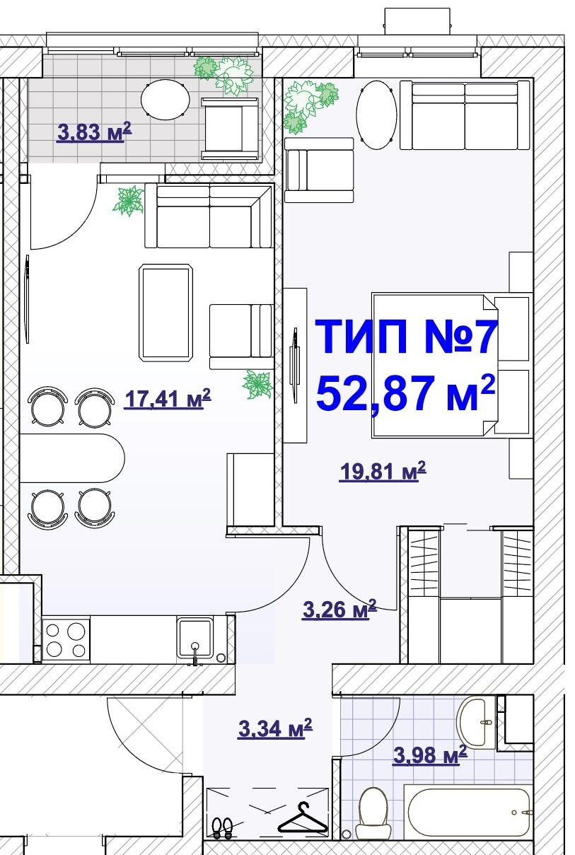 1-кімнатна 52.87 м² в ЖК BARVY від 27 861 грн/м², Дніпро