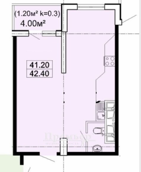 Продажа 1-комнатной квартиры 44 м², Тополиный пер.