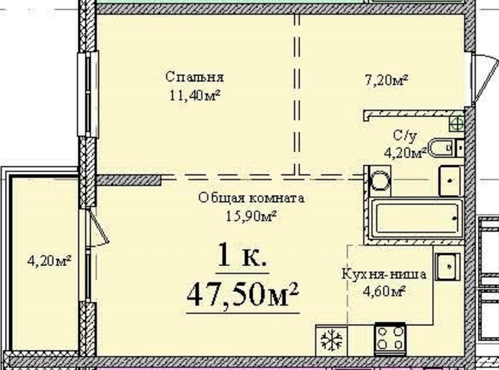 Продажа 1-комнатной квартиры 48 м², Варненская ул.
