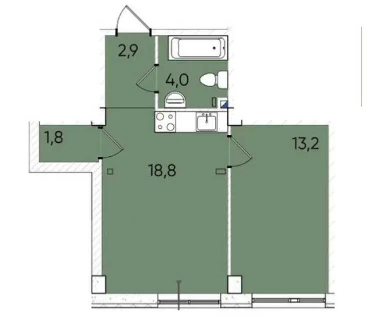 Продажа 1-комнатной квартиры 42 м², Марсельская ул.