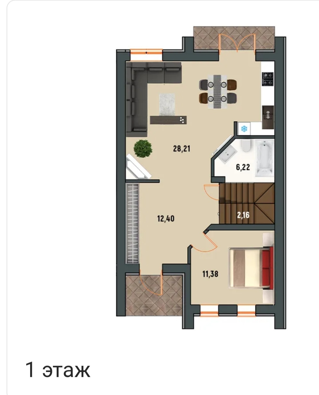 Продажа дуплекса 120 м²