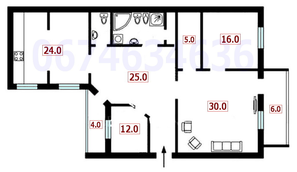 Аренда офиса 140 м², Шота Руставели ул., 34