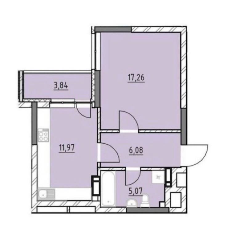 Продажа 1-комнатной квартиры 45 м², Воздухофлотский просп., 56А