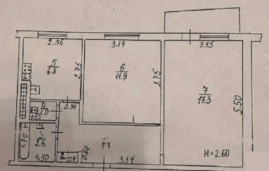 Продажа 2-комнатной квартиры 50 м², Добровольского просп., 154