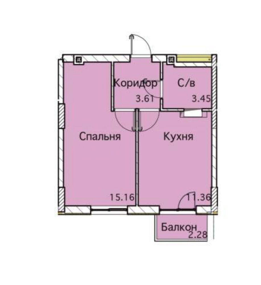 Продажа 1-комнатной квартиры 31 м², Академика Сахарова ул.