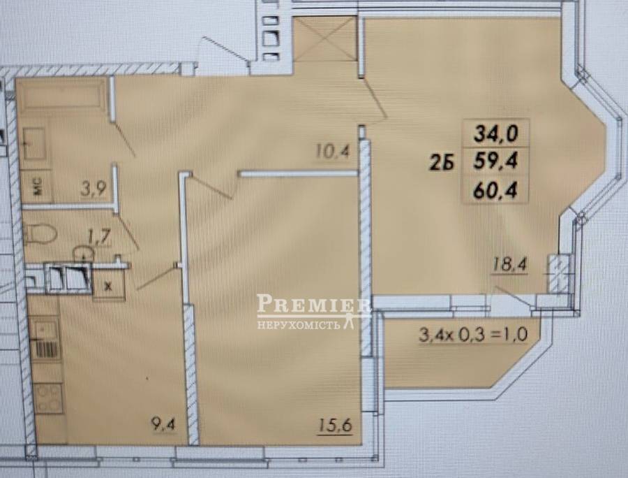 Продажа 2-комнатной квартиры 60 м², Овидиопольская дор.