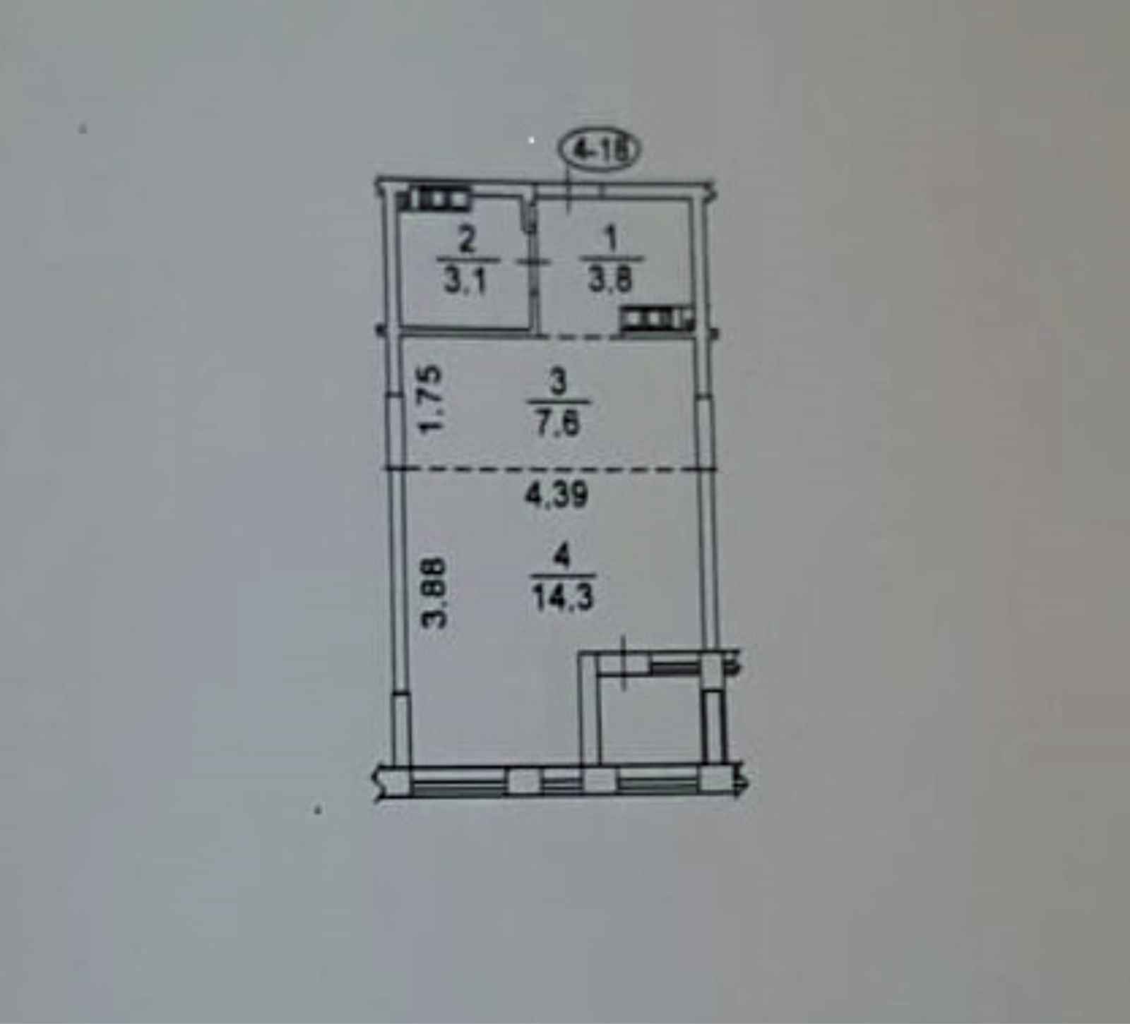 Продаж 1-кімнатної квартири 31 м², Березнева вул.