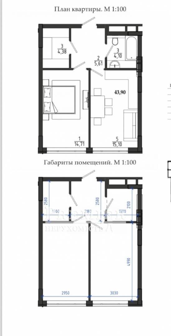 Продаж 1-кімнатної квартири 44 м², Академіка Сахарова вул.