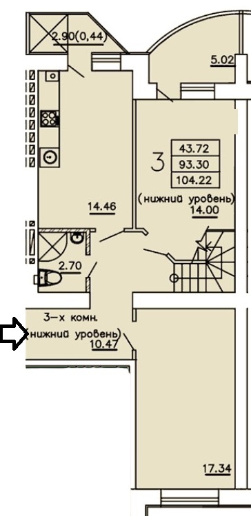 Продажа 3-комнатной квартиры 104 м², Семена Палия ул., вул.22